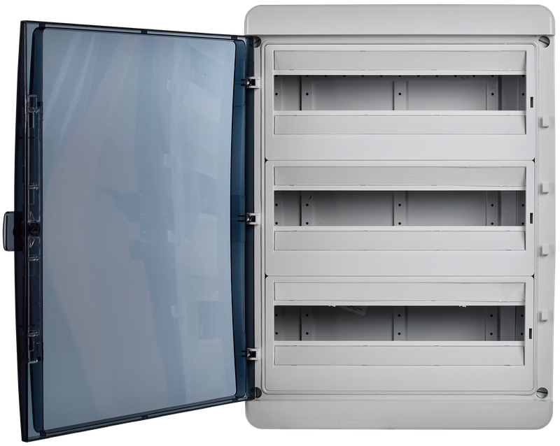 Изображение TEKFOR Корпус пластиковый КМПн-54 IP65 черная прозрачная дверь IEK