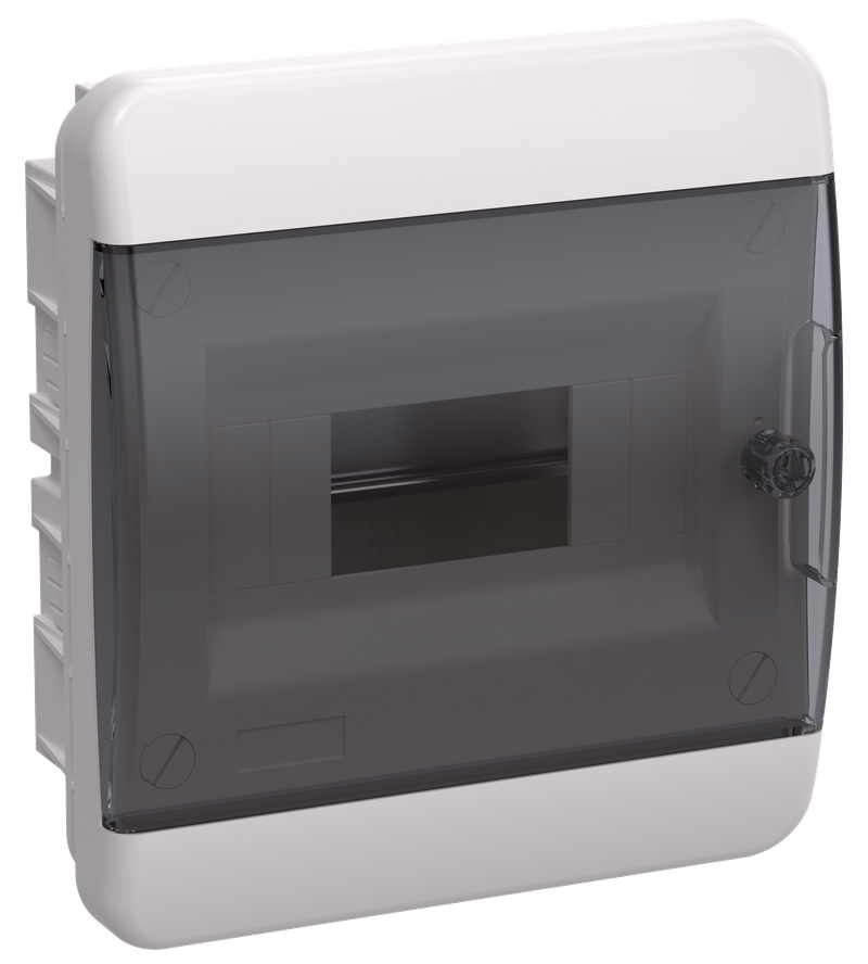 Изображение TEKFOR Корпус пластиковый ЩРВ-П-8 IP41 черная прозрачная дверь IEK