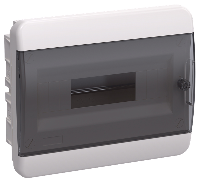 Изображение TEKFOR Корпус пластиковый ЩРВ-П-12 IP41 черная прозрачная дверь IEK