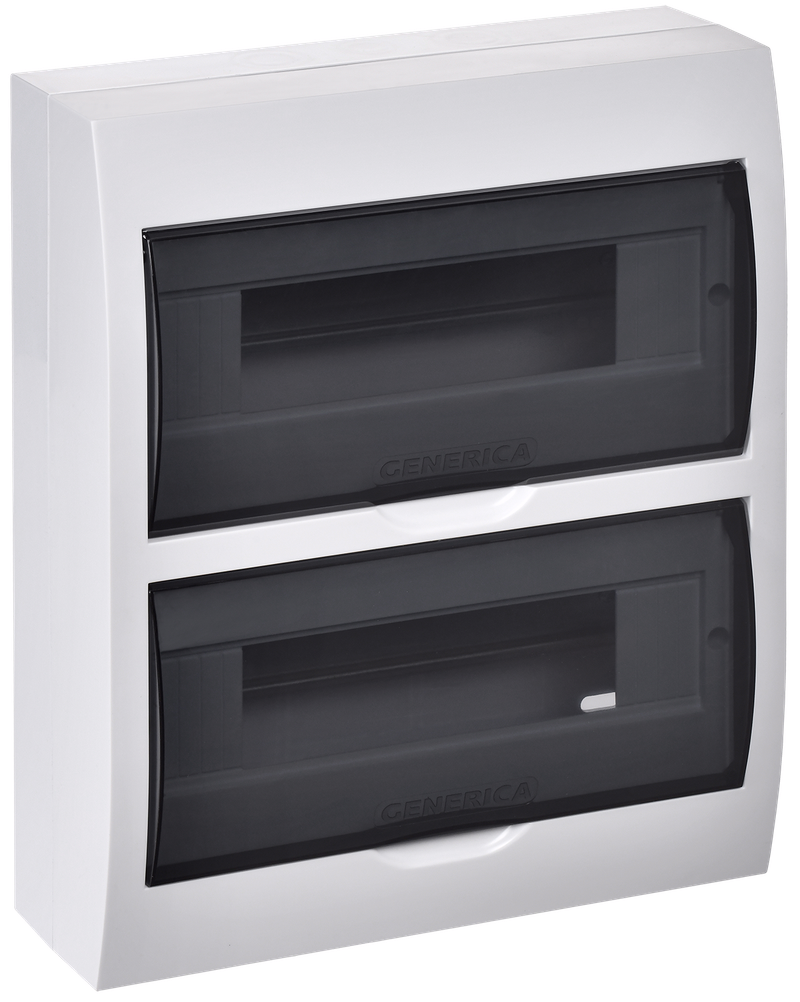 Изображение Корпус пластиковый ЩРН-П-24 черная прозрачная дверь IP41 GENERICA