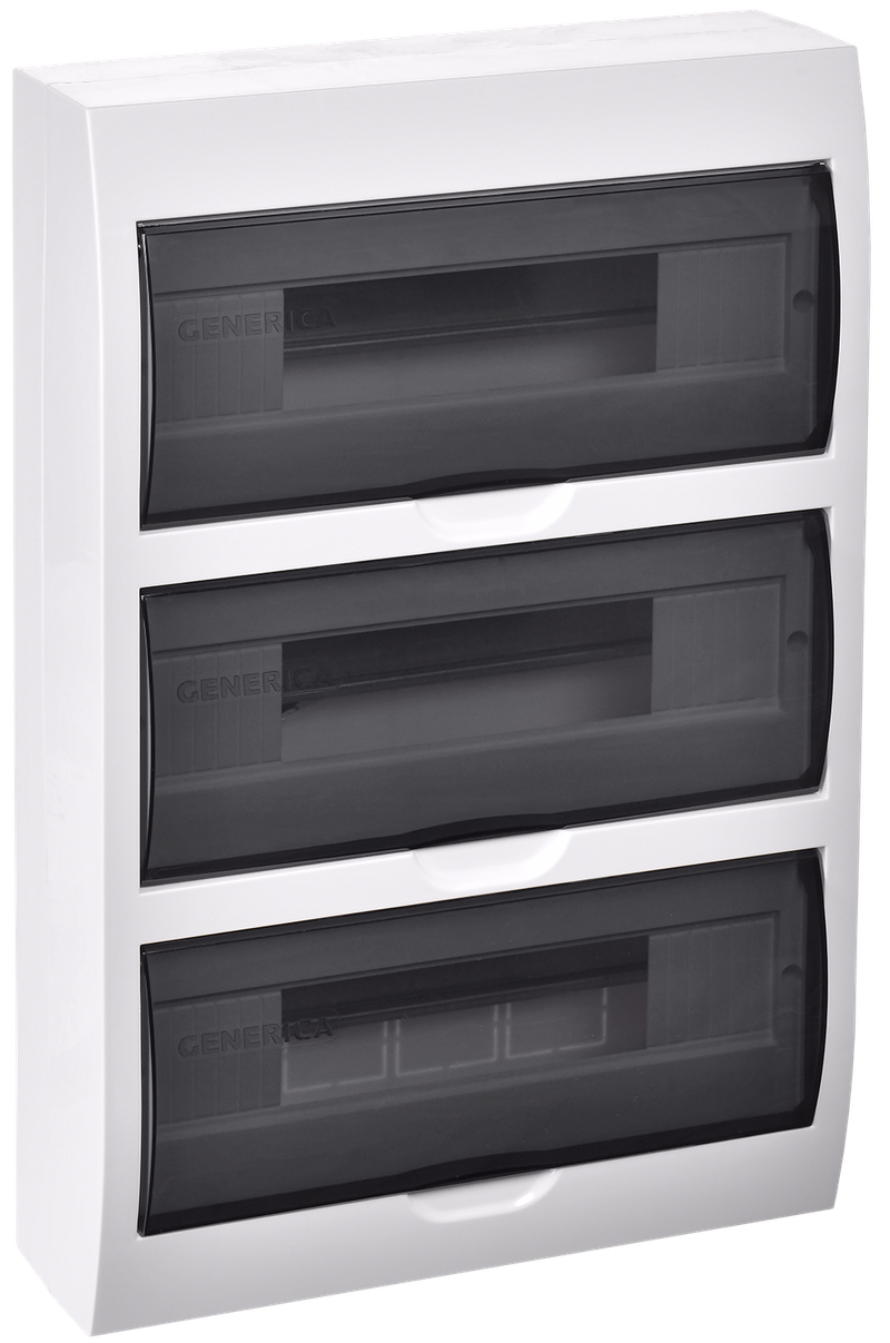 Изображение Корпус пластиковый ЩРН-П-36 черная прозрачная дверь IP41 GENERICA