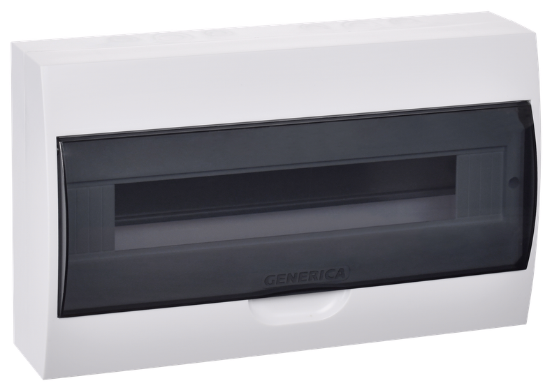 Изображение Корпус пластиковый ЩРН-П-18 черная прозрачная дверь IP41 GENERICA