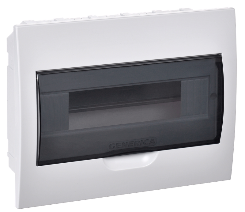 Изображение Корпус пластиковый ЩРВ-П-12 черная прозрачная дверь IP41 GENERICA