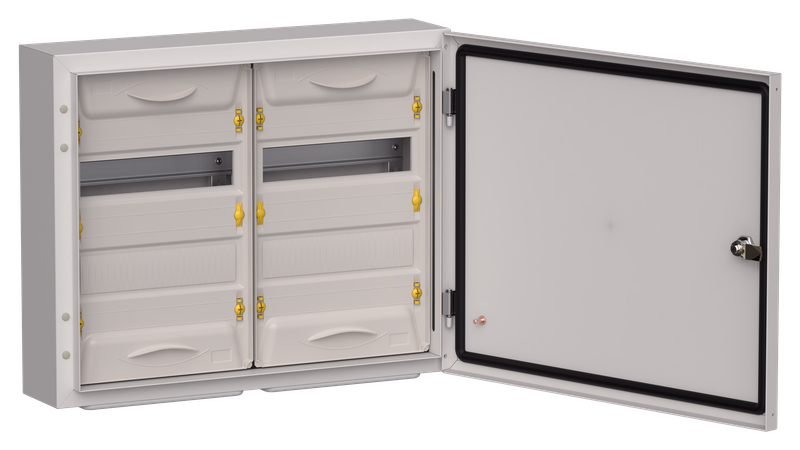 Изображение TITAN 5 Корпус металлический ЩРн-48 (2х24) 460х570х140мм IP54 серый (одна дверь) IEK