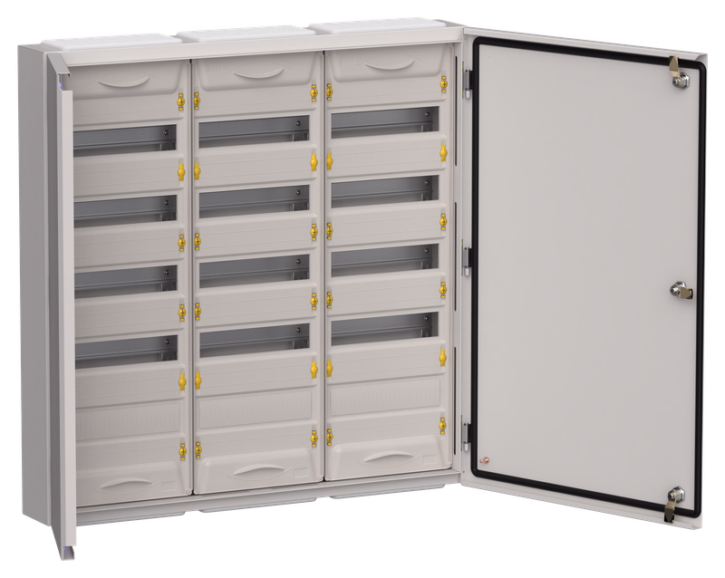 Изображение TITAN 5 Корпус металлический ЩРн-180 (3х60) 835х830х140мм IP54 серый (две двери) IEK