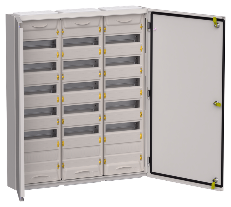 Изображение TITAN 5 Корпус металлический ЩРн-216 (3х72) 960х830х140мм IP54 серый (две двери) IEK