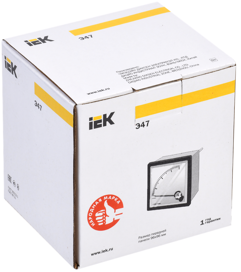 Изображение Амперметр аналоговый Э47 600/5А класс точности 1,5 72х72мм IEK