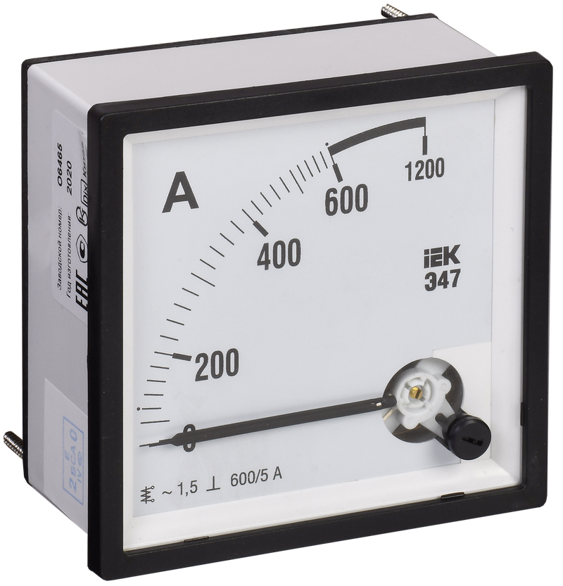 Изображение Амперметр аналоговый Э47 600/5А класс точности 1,5 72х72мм IEK