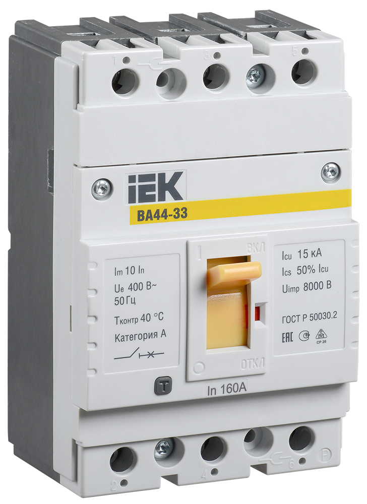 Изображение Выключатель автоматический ВА44-33 3Р 160А 15кА IEK