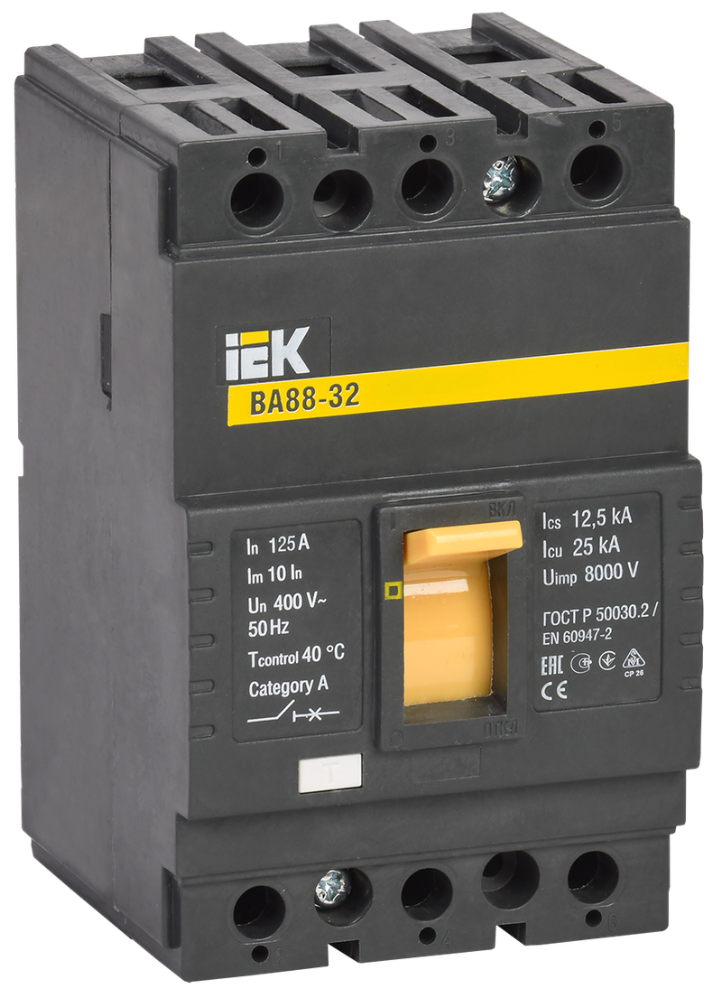 Изображение Выключатель автоматический ВА88-32 3Р 125А 25кА IEK