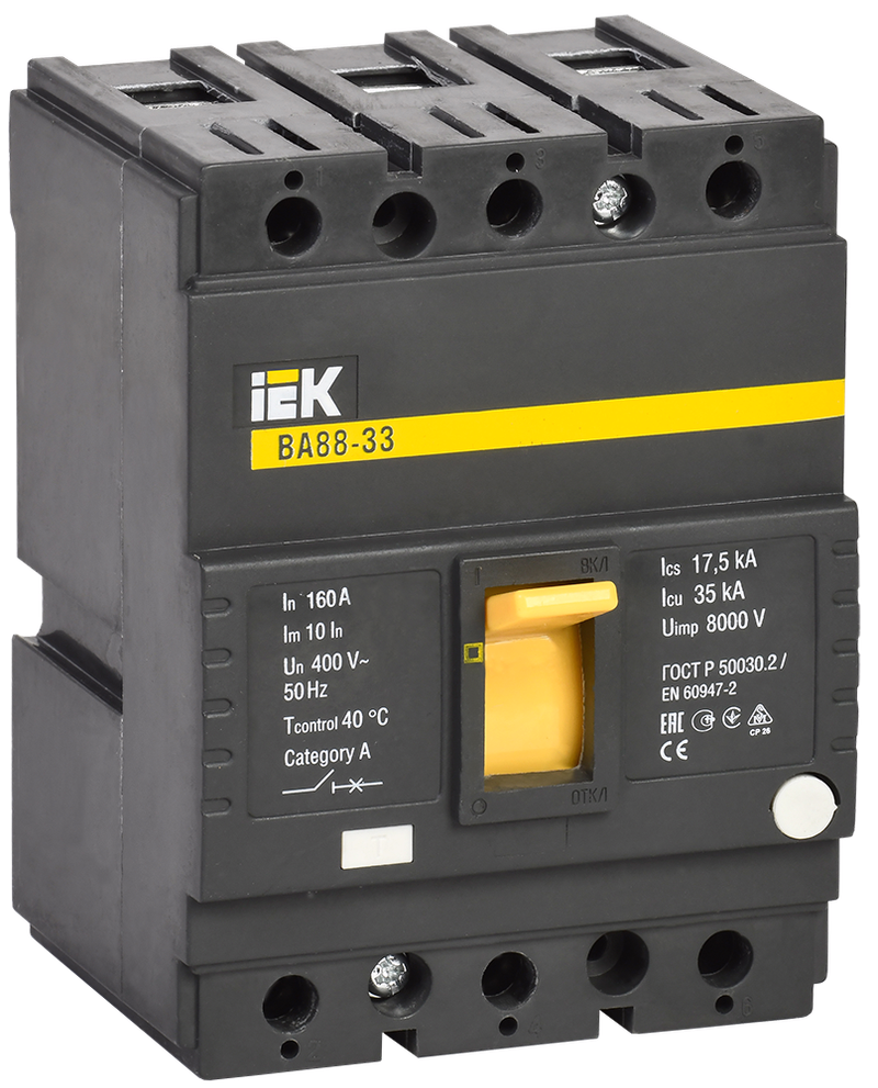 Изображение Выключатель автоматический ВА88-33 3Р 160А 35кА IEK