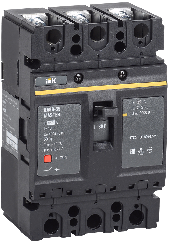 Изображение Выключатель автоматический ВА88-35 3Р 250А 35кА MASTER IEK