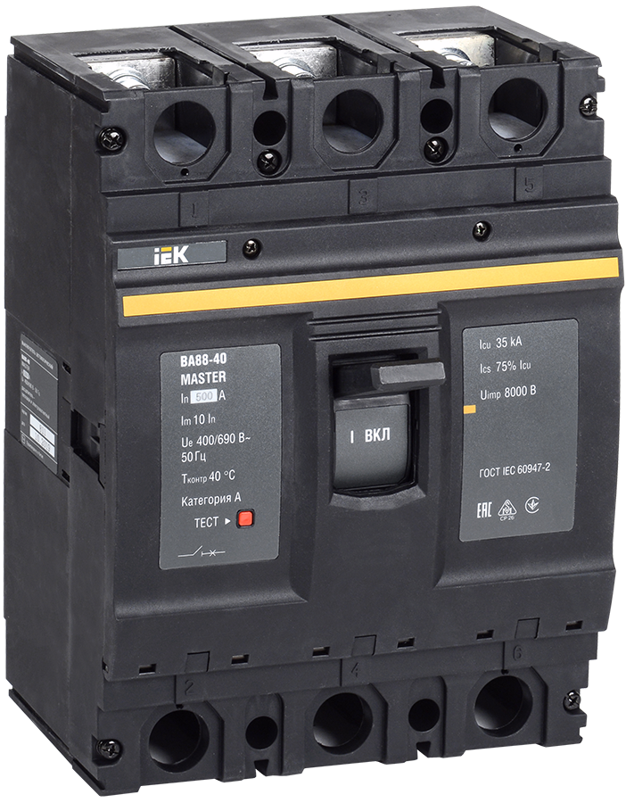 Изображение Выключатель автоматический ВА88-40 3Р 500А 35кА MASTER IEK