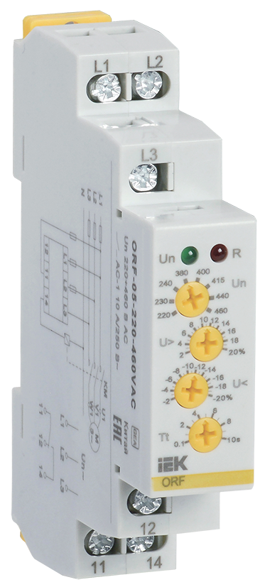 Изображение Реле контроля фаз ORF-05 трехфазное 220-460В AC IEK