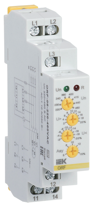 Изображение Реле контроля фаз ORF-06 трехфазное 220-460В AC IEK