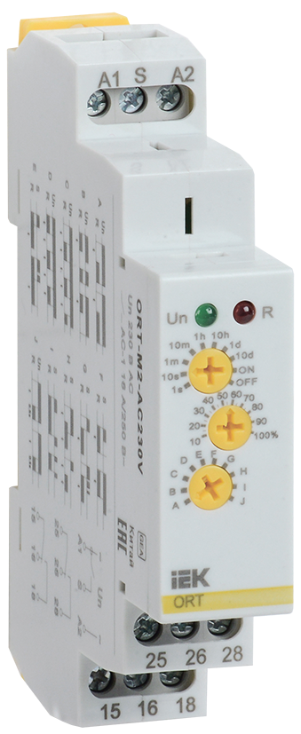 Изображение Реле времени ORT многофункциональное 2 контакта 230В AC IEK