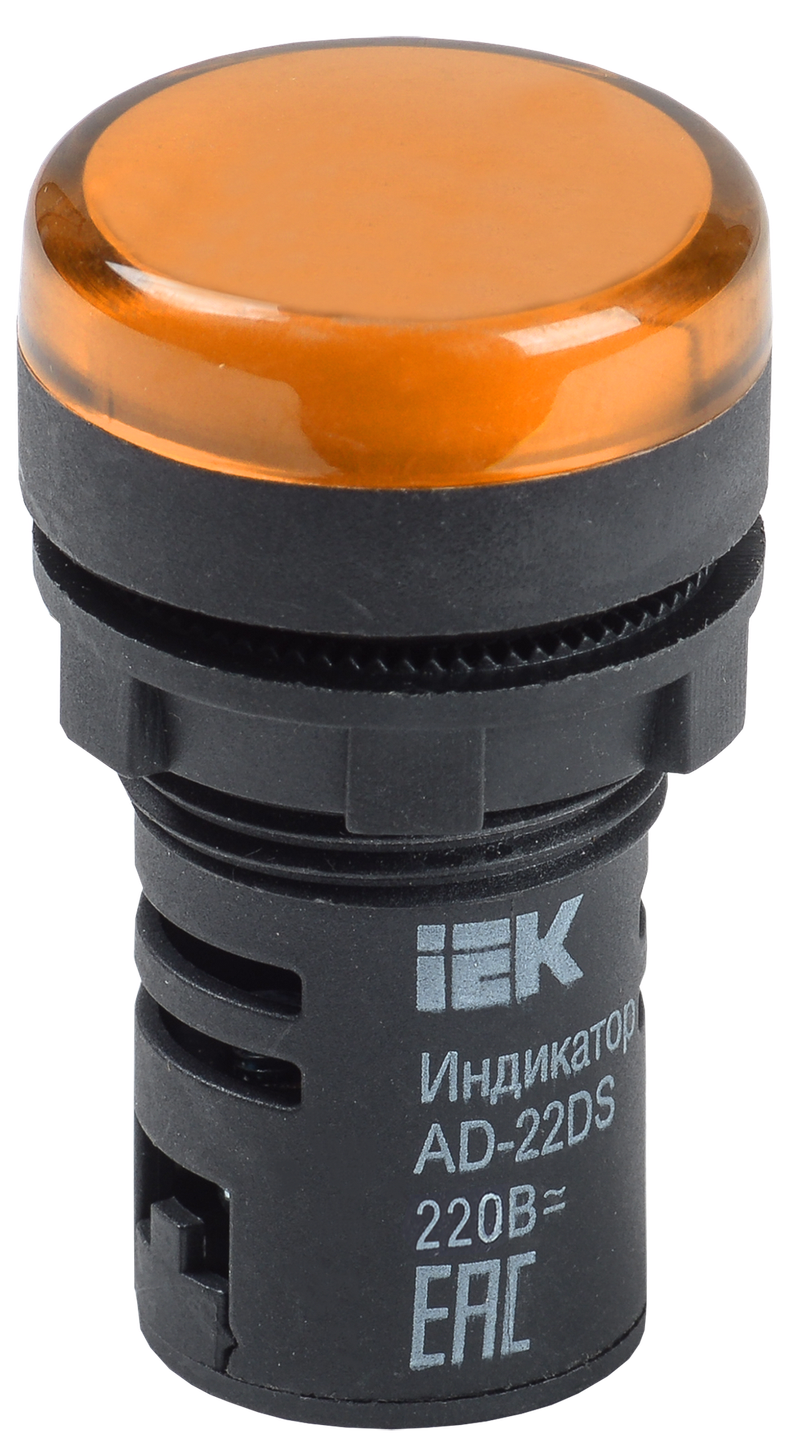 Изображение Лампа AD22DS(LED)матрица d22мм желтый 230В AC/DC IEK