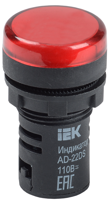 Изображение Лампа AD22DS(LED)матрица d=22мм красный 24В AC/DC IEK