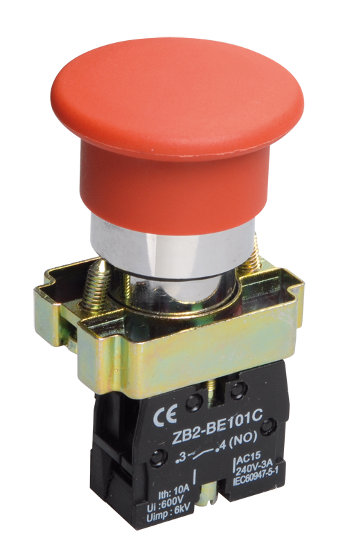 Изображение Кнопка управления LAY5-BC41"Грибок" без подсветки красная 1NO IEK