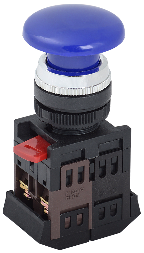 Изображение Кнопка AEА-22 "Грибок" синяя d22мм NO+NC GENERICA