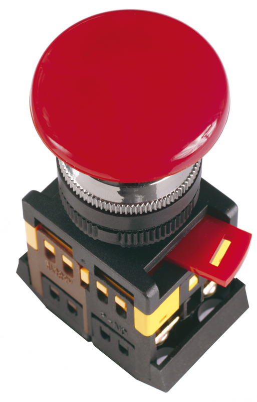 Изображение Кнопка AEAL-22 "Грибок"с фиксацией красный d22мм 240В NO+NC GENERICA