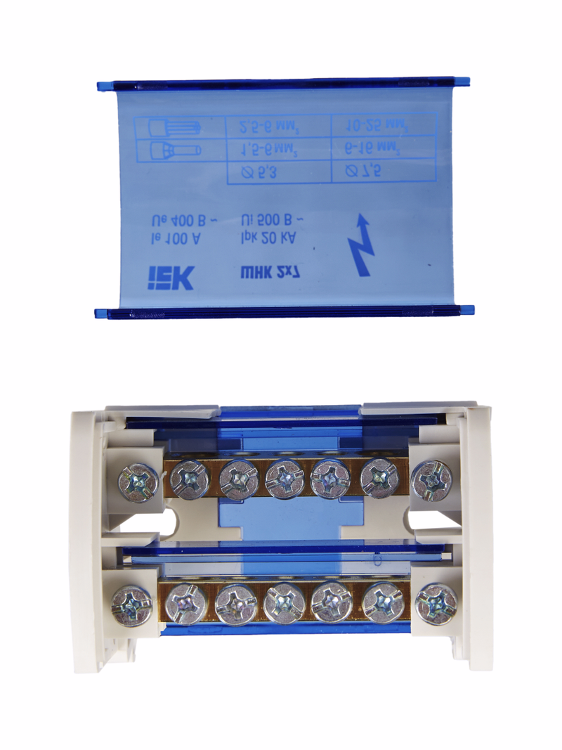 Изображение Шины на DIN-рейку в корпусе (кросс-модуль) ШНК 2х7 L+PEN IEK